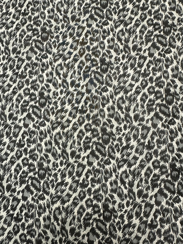 Gray Multi Print Cheetah Print Chiffon Fabric