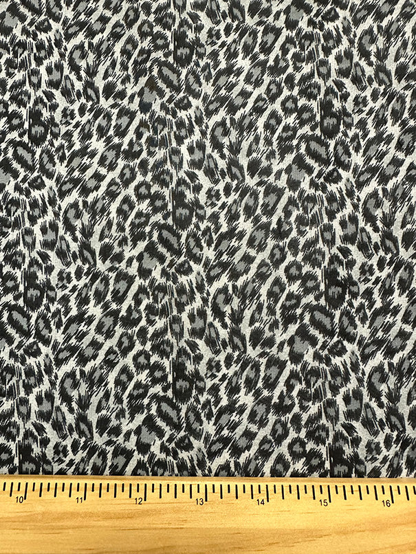 Gray Multi Print Cheetah Print Chiffon Fabric