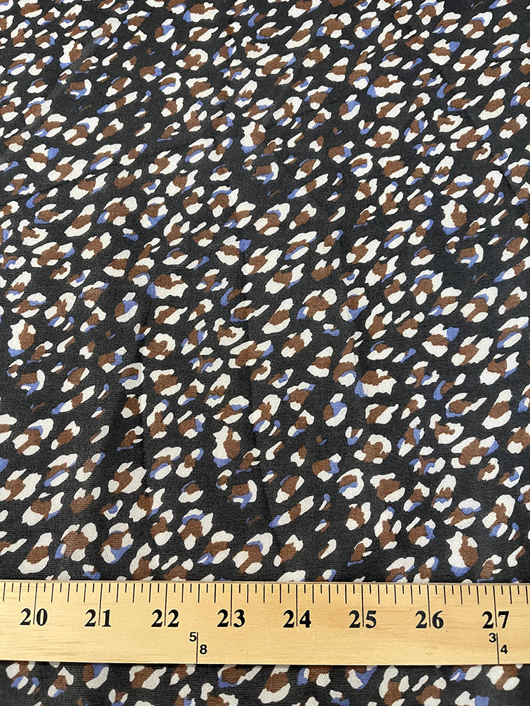 3 YD PC-Black Popcorn Look Print Chiffon Fabric
