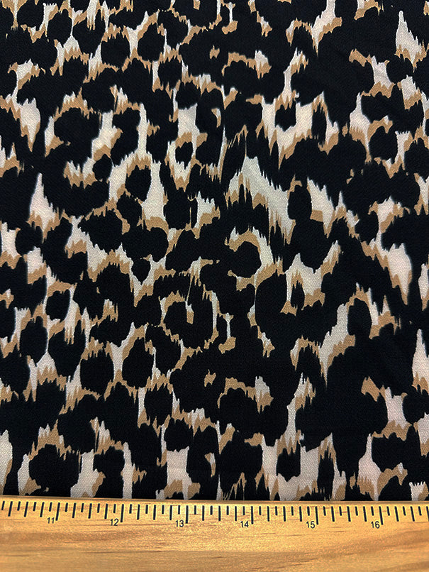 Beige Multi Print Poly Georgette Fabric