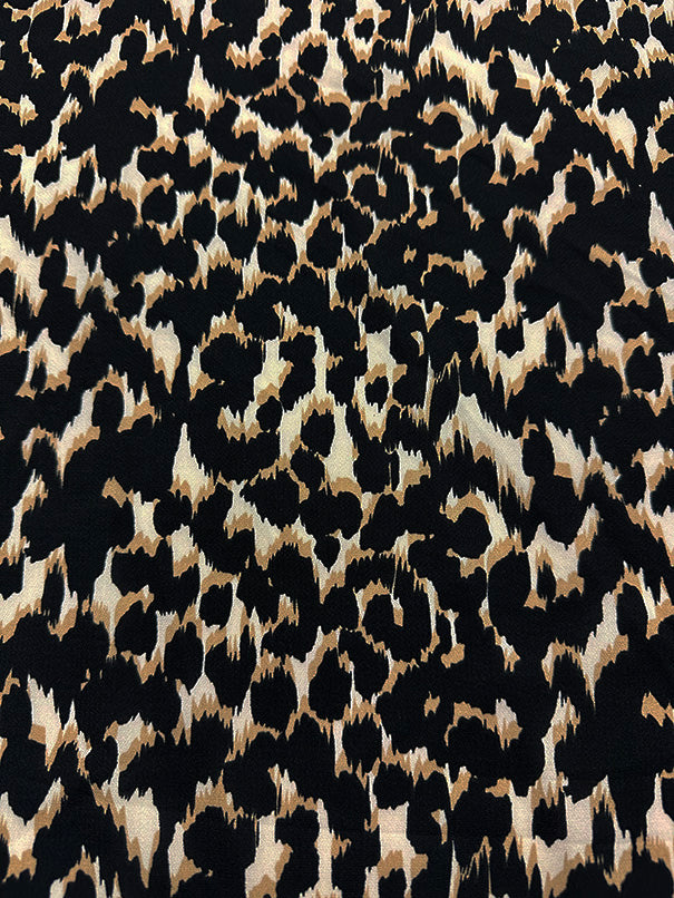 Beige Multi Print Poly Georgette Fabric