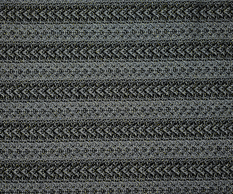 Black-White-Gold Rayon Blend Stretch Lace Stripe Bengaline Jacquard Fabric