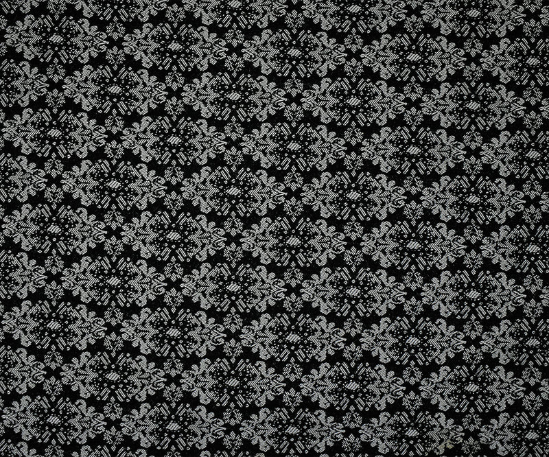 Black-White Rayon Blend Stretch Spandex Floral Bengaline Jacquard Fabric