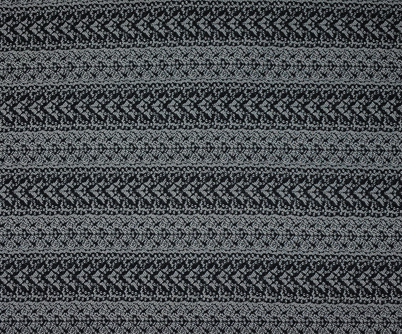 Black-White Rayon Blend Stretch Lace-Like Stripe Bengaline Jacquard Fabric