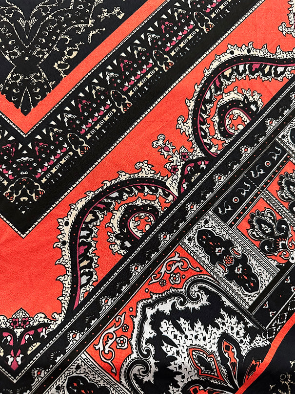 Hot Pink Multi Geometric Print ITY Jersey Knit Fabric