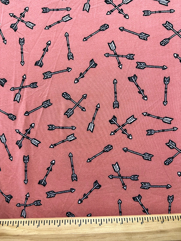 Peach Arrow Print Double Brushed Jersey Knit Fabric