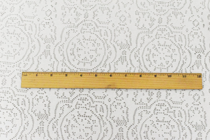 1 5/8 YD PC-Milk White Medallion Floral Stretch Nylon Crochet Knit Fabric