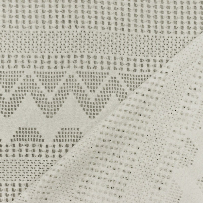 Rice Ivory Stripe Chevron Stretch Nylon Crochet Knit Fabric