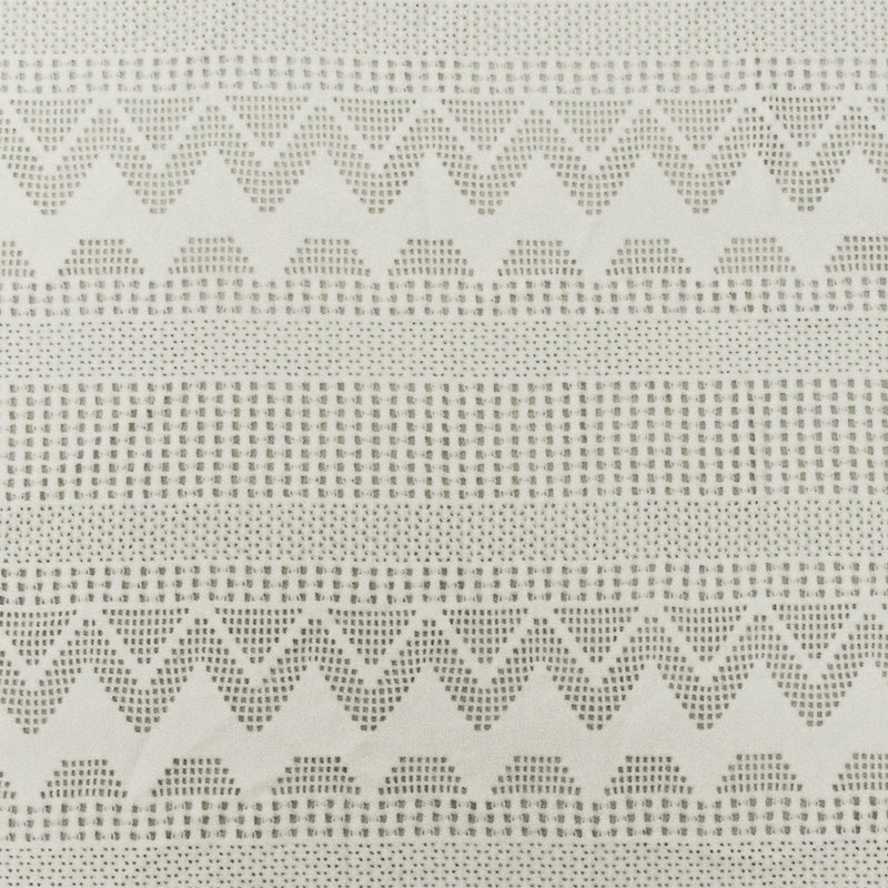 4 YD PC-Rice Ivory Stripe Chevron Stretch Nylon Crochet Knit Fabric