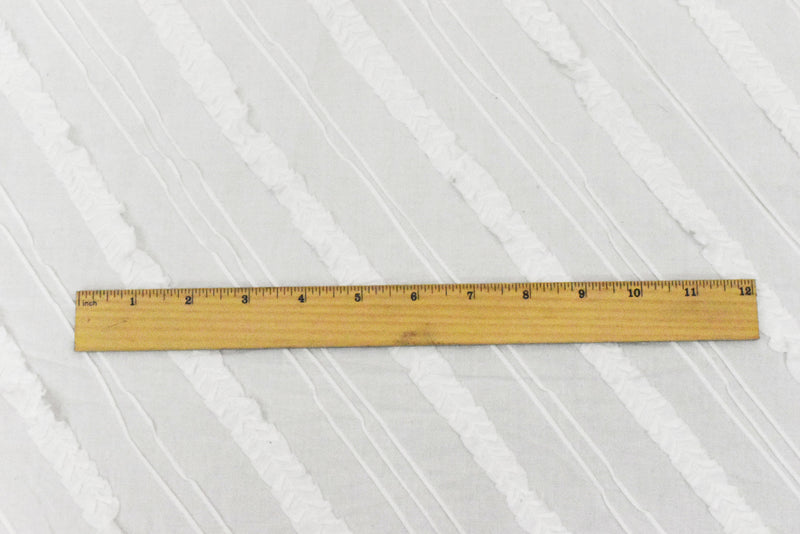 1 YD PC-Slate White Diagonal Stripe Ruffle Cotton Woven Fabric
