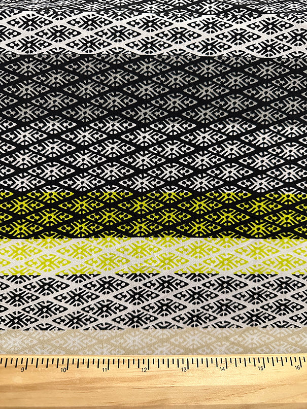 Lime Multi Geometric Print ITY Jersey Knit Fabric