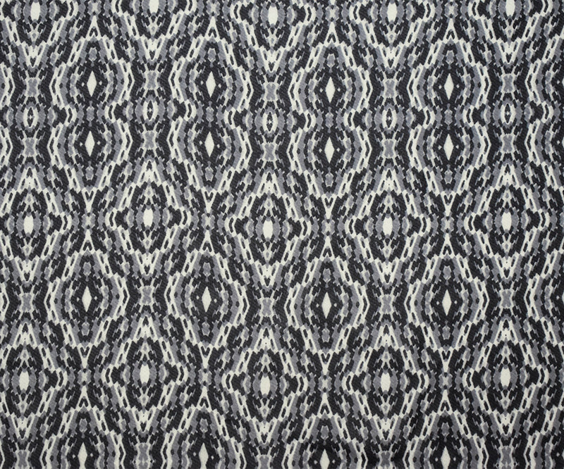 Black-Gray-White Polyester Aztec Printed Chiffon Woven Fabric