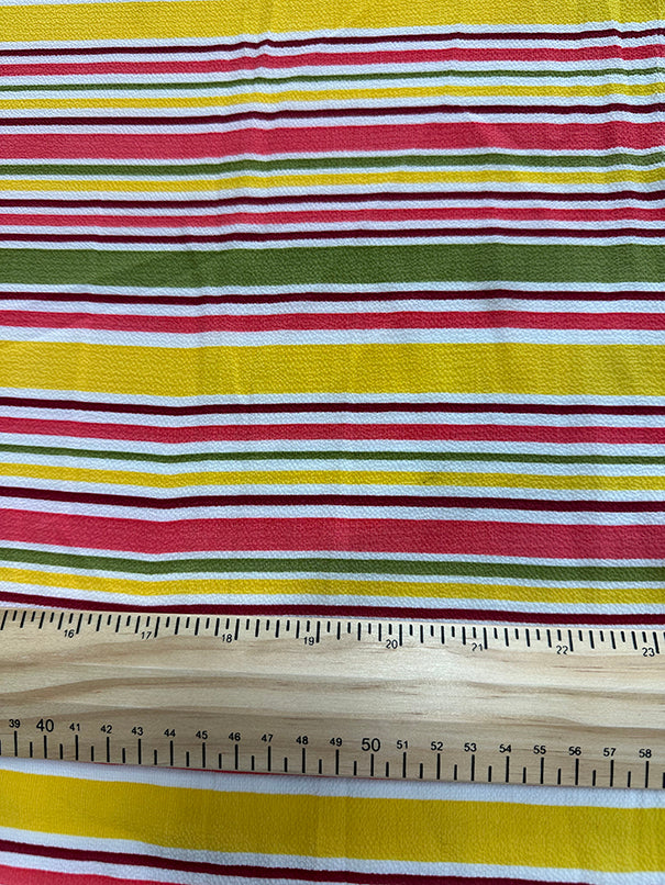 Pink Multi Strip Crepe Georgette Fabric