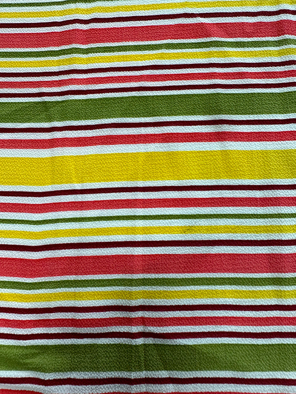 Pink Multi Strip Crepe Georgette Fabric