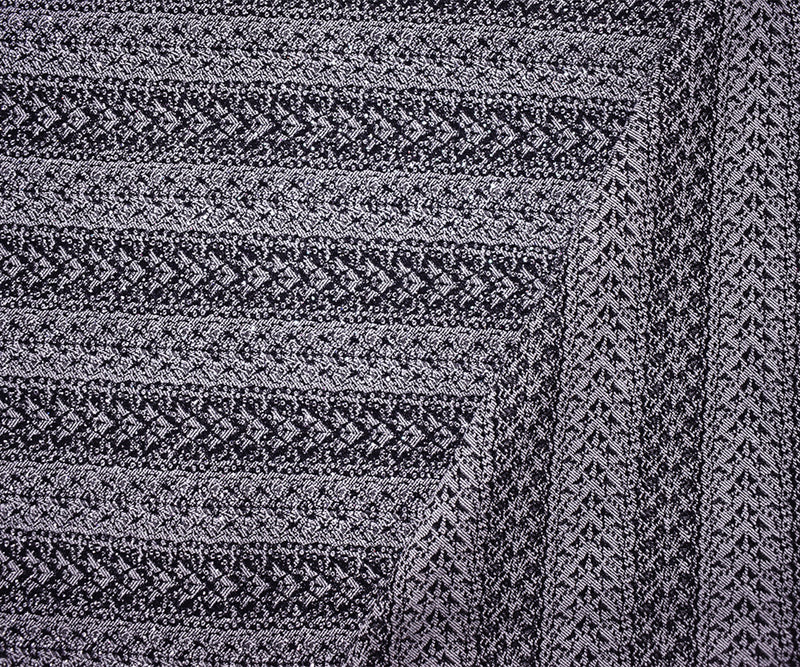 Black-Silver Rayon Blend Stretch Stripe Bengaline Jacquard Fabric