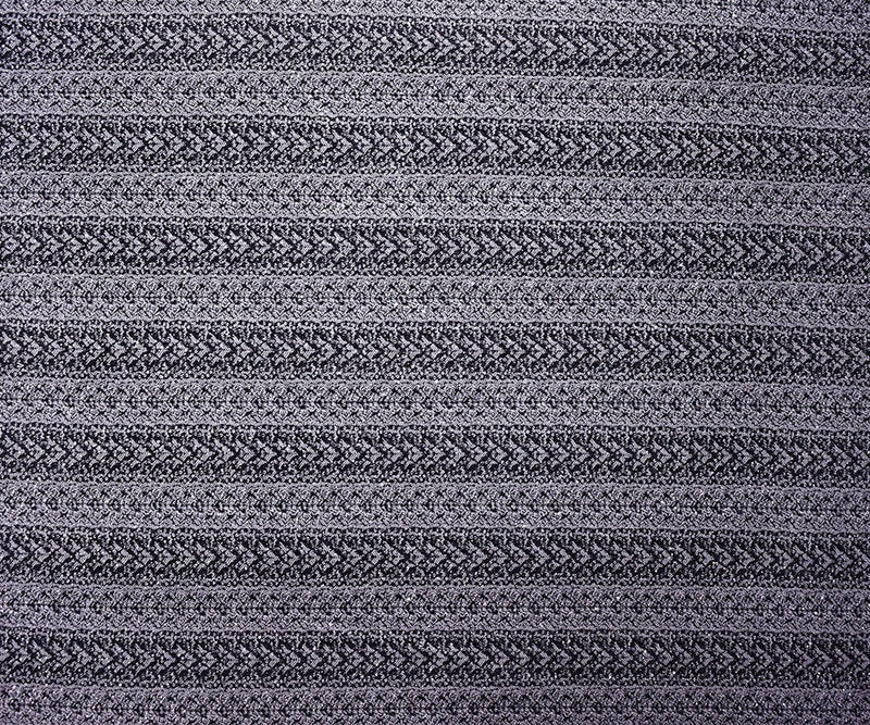 Black-Silver Rayon Blend Stretch Stripe Bengaline Jacquard Fabric