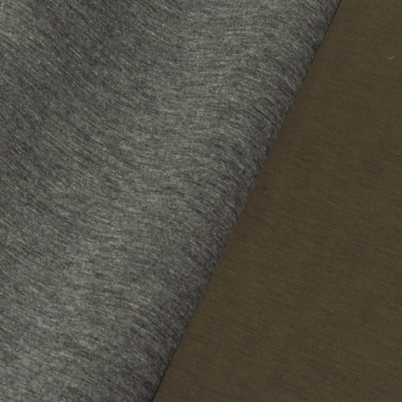 Heather Gray-Brown Stretch Bonded Double Knit Fabric