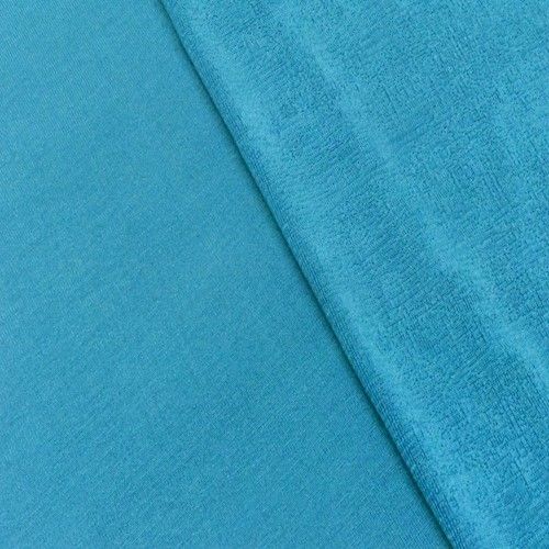 2 1/2 YD PC-Aqua Blue Crepe Slinky Knit Fabric