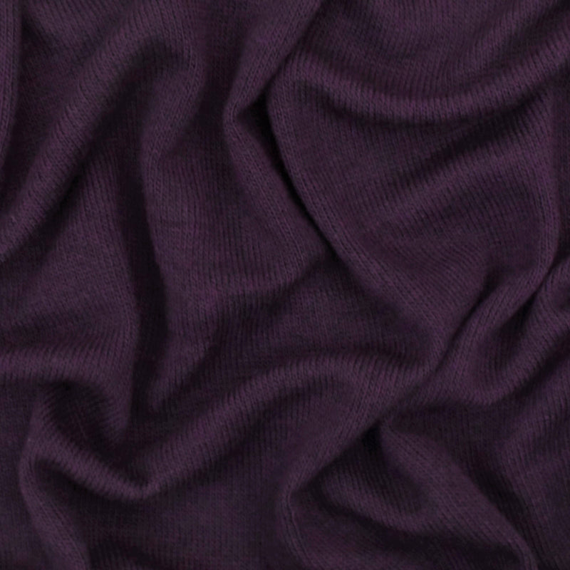 Purple Solid Stretch Cotton-Wool Jersey Knit Fabric