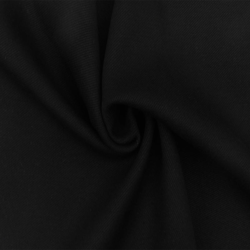 Simple Black-White Twill-Like Stretch Bonded Double Knit Fabric