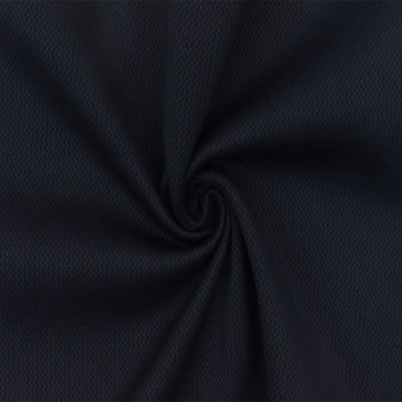 Stark Blue-Black Mini Wave  Stretch Jacquard Double Knit Fabric