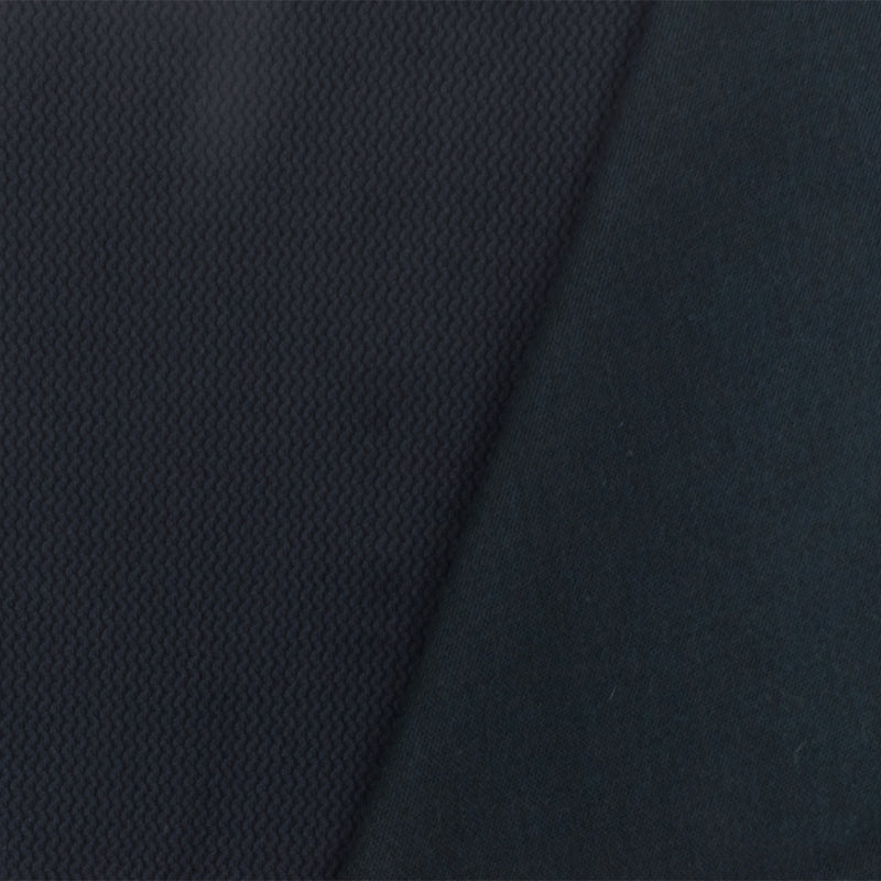Stark Blue-Black Mini Wave  Stretch Jacquard Double Knit Fabric