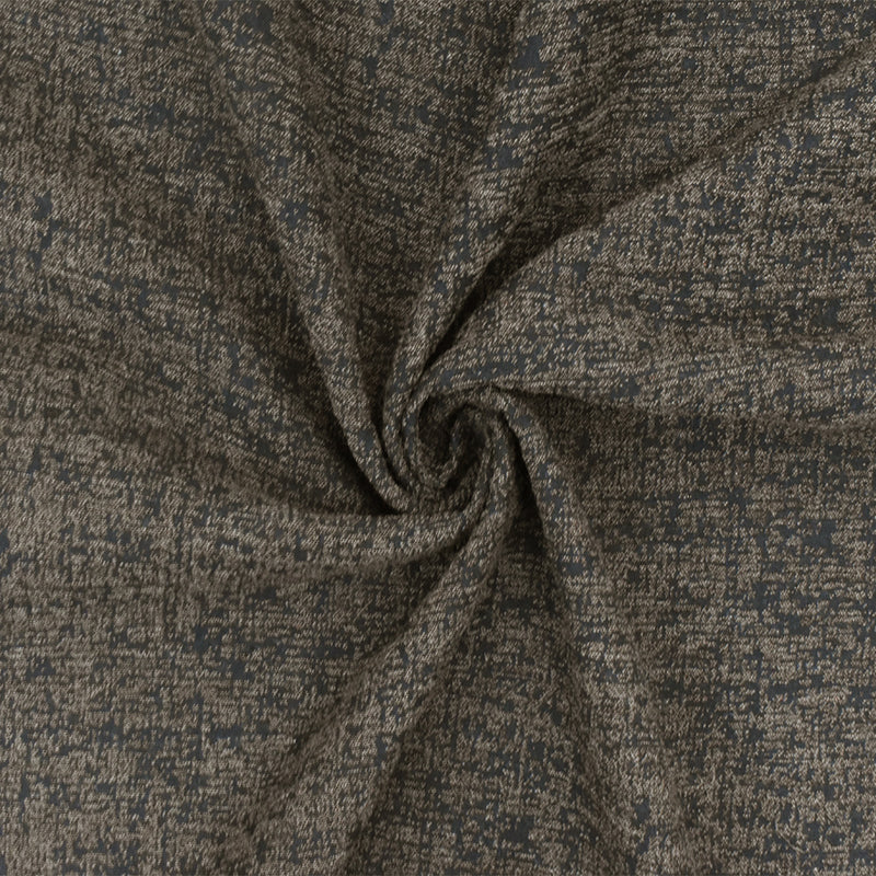 3 YD PC-Stone Brown-Black Abstract Jacquard Stretch Wool Blend Knit Fabric