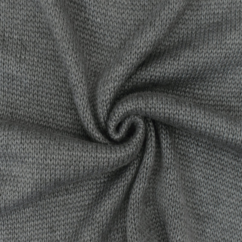 Warm Gray Solid Acrylic-Wool Jersey Sweater Knit Fabric