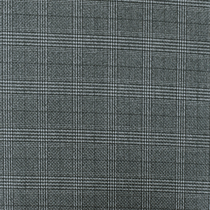 Off Black-White Plaid Printed Stretch Polyester Athletic Mesh Knit Fabric