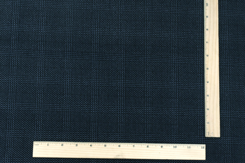 Black-Soft Blue Plaid Printed Stretch Polyester Athletic Mesh Knit Fabric