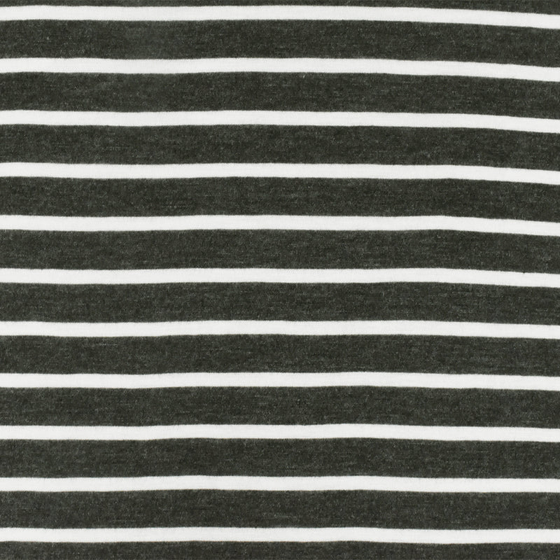 Off Black-White Striped Viscose Jersey Knit Fabric