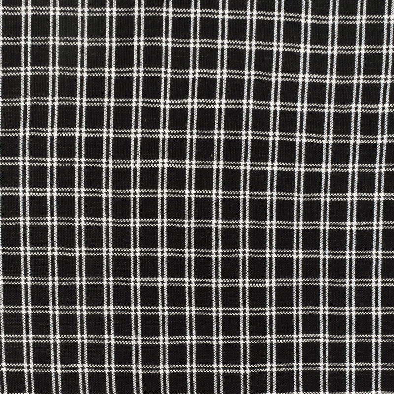 Simple Black-White Check Linen Gingham Woven Fabric