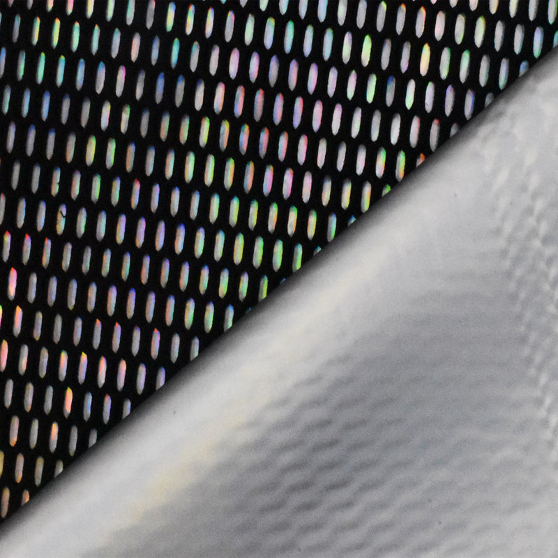Basic Black-Iridescence Famous Maker Bonded Stiff 3D Mesh Fabric
