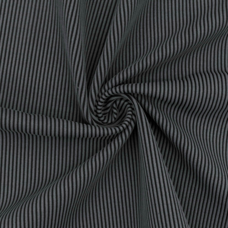 Gray-Black Famous Maker Stripe Jacquard Stretch Double Knit yoga Fabric