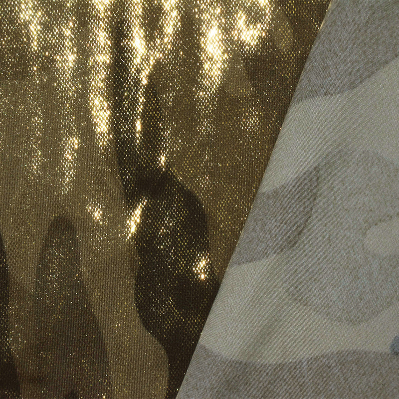 Golden-Multi Famous Maker Camouflage Printed Stretch Tricot Swimwear Fabric
