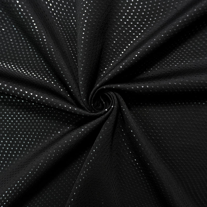 Black Famous Maker Poly Mini Triangle Double Knit Yoga Fabric