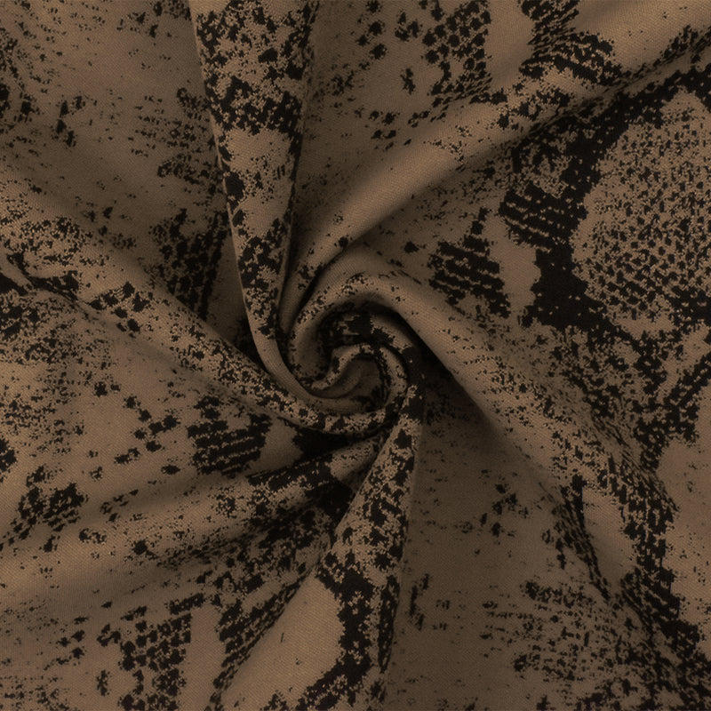 Brown-Black Famous Maker Reptile Poly Stretch Jacquard Yoga Knit Fabric
