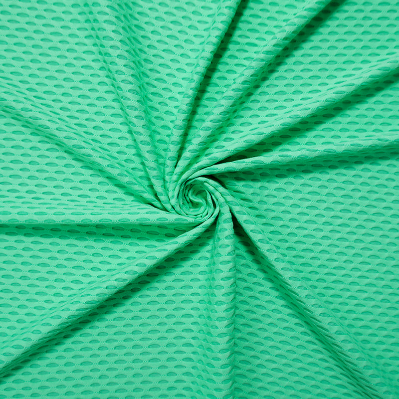 Mint Green Famous Maker Nylon Spandex Mesh 3D Knit Yoga Fabric