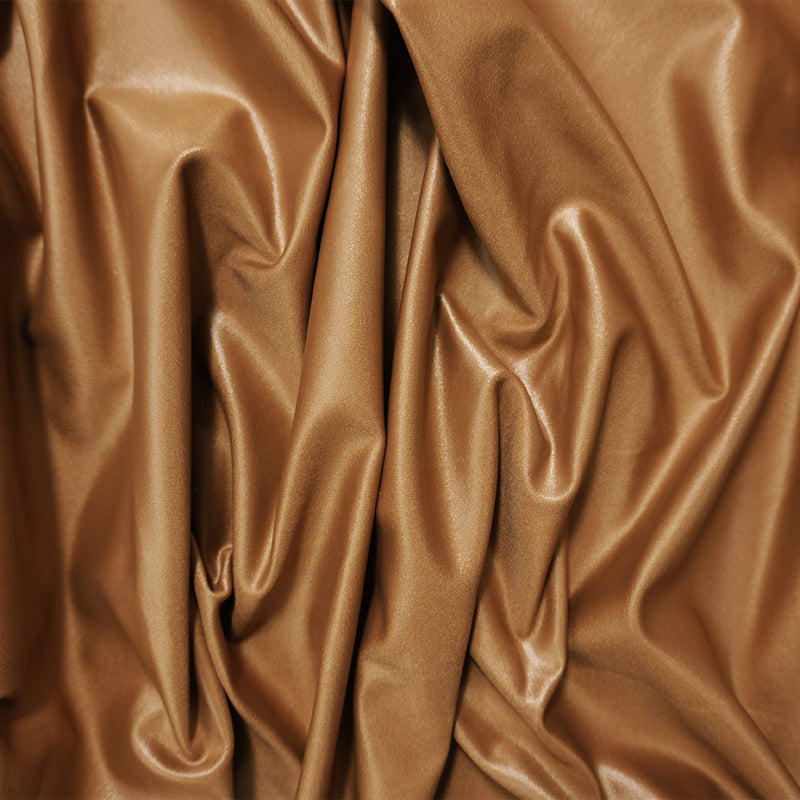Brown Famous Maker Nylon Solid Satin Tricot Knit Yoga Fabric