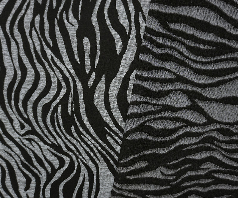Black Famous Maker Nylon Zebra Jacquard Double Knit Yoga Fabric