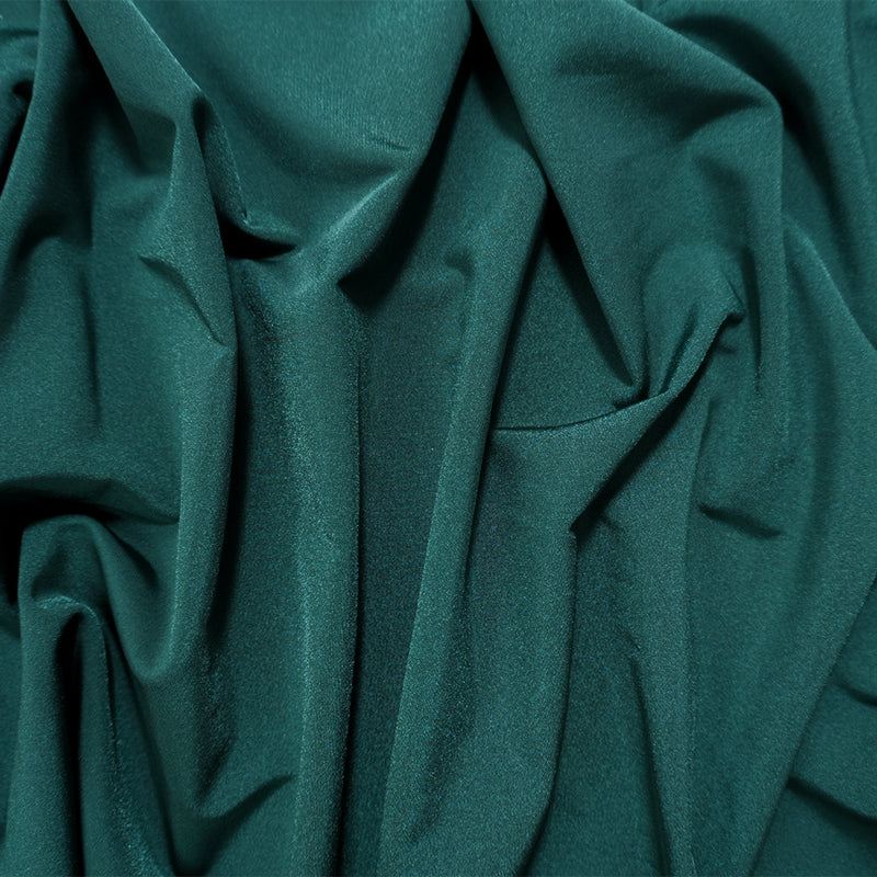Deep Green Famous Maker Nylon Solid Satin Tricot Knit Yoga Fabric