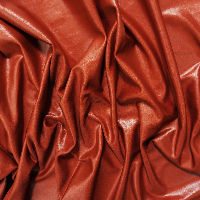 Red Famous Maker Nylon Solid Satin Tricot Knit Yoga Fabric