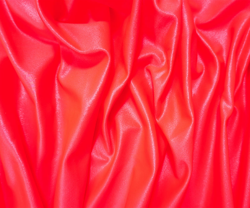 Neon Orange Famous Maker Nylon Satin Tricot Knit Yoga Fabric