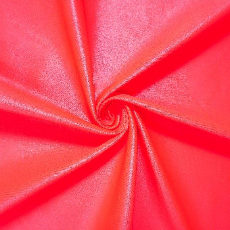 Neon Orange Famous Maker Nylon Satin Tricot Knit Yoga Fabric
