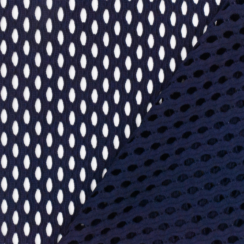 Dark Indigo Blue Famous Maker Mesh Stretch Yoga Activewear Knit Fabric