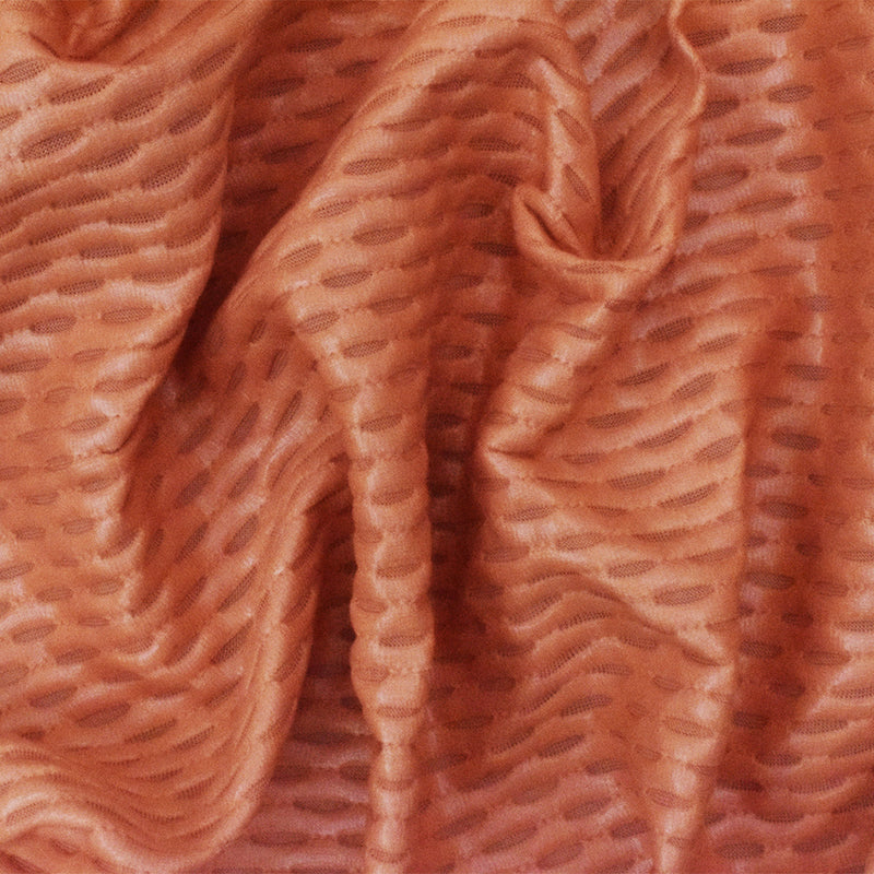 Cream Orange Famous Maker Stretch Nylon 3D Mesh Yoga Activewear Knit Fabric