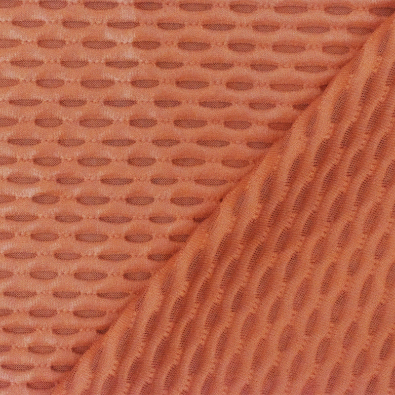 Cream Orange Famous Maker Stretch Nylon 3D Mesh Yoga Activewear Knit Fabric