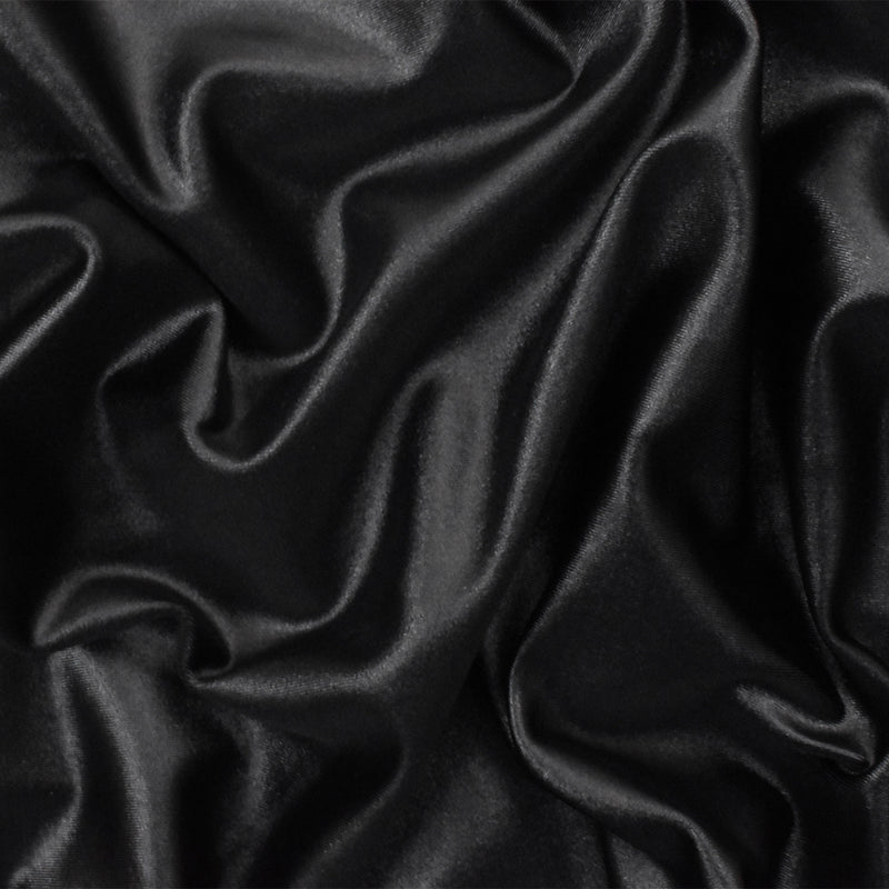 Black Famous Maker Nylon Stretch Spandex Satin Tricot Swimwear Knit Fabric