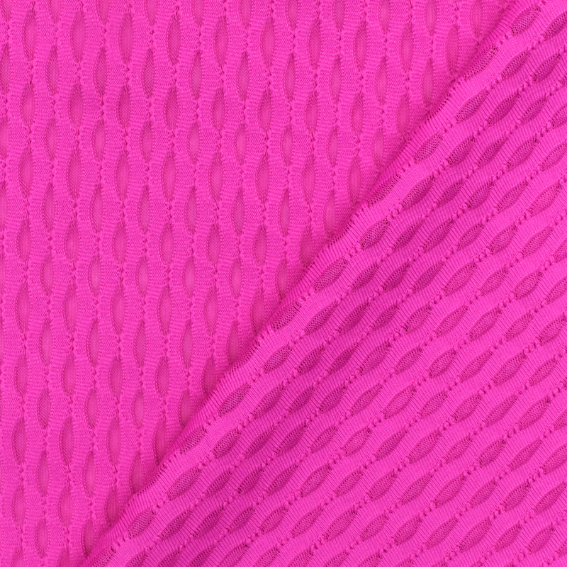 Intense Fuchsia Pink Famous Maker Stretch 3D Mesh Yoga Activewear Fabric