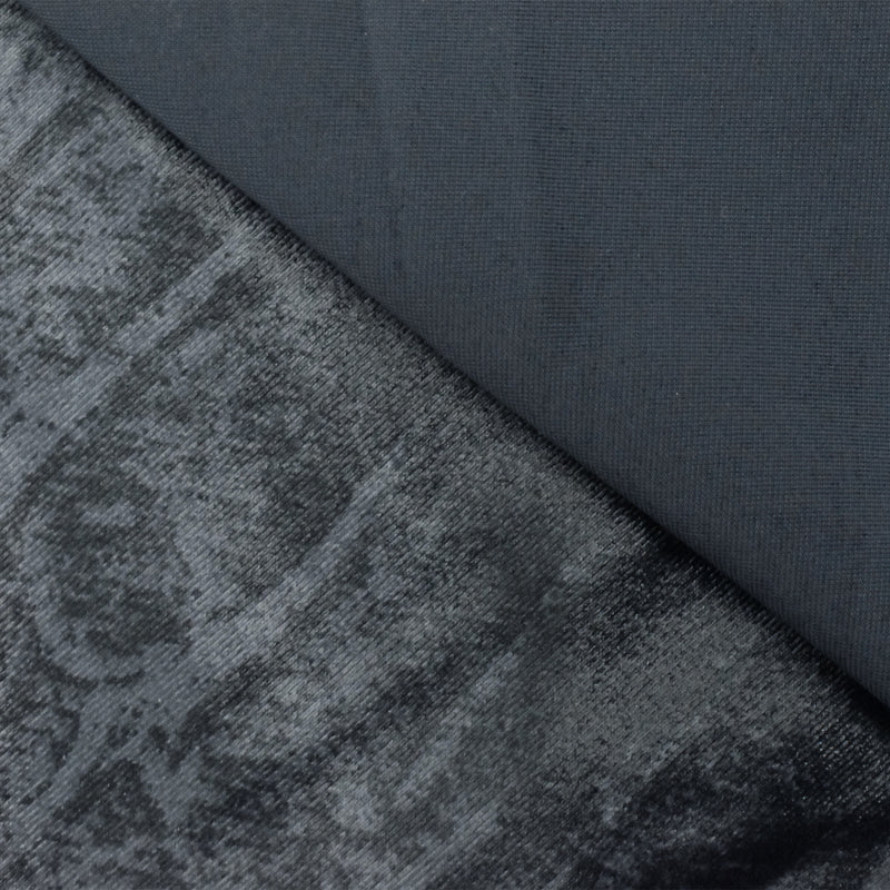 Blue-Black Famous Maker Snakeskin Printed Stretch Tricot Swimwear Fabric